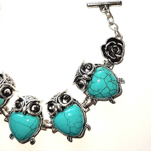 OWL BRACELET - FAUX TURQUOISE - Picture 3 of 7